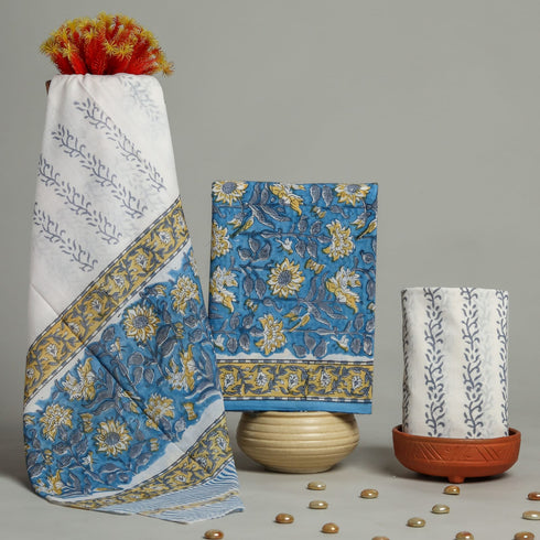 Elegant Hand Block Print with Mulmul Dupatta (PRMUL05)